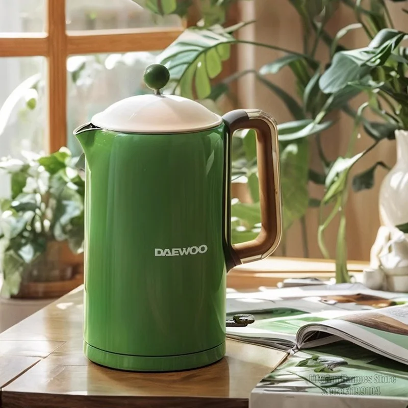Daewoo Beautiful Electric Kettle Retro Smart Water Boiler For Home Office Hotel Kitchen Tea Coffee 304 Stainless Steel Liner