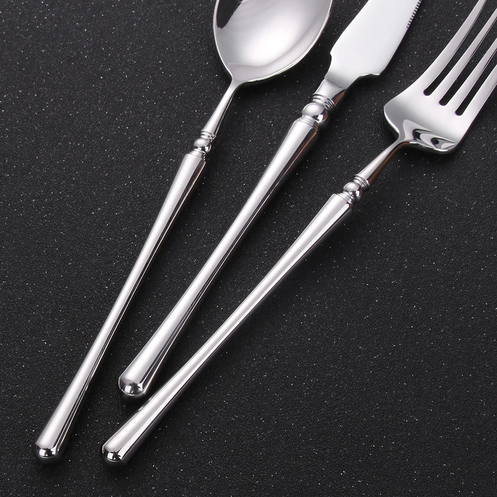 6/16/20/24/30Pcs Sliver Cutlery Set Stainless Steel 304 Tableware Wedding Gift Mirror Dinnerware Hotel Home Dinner Party Flatwar