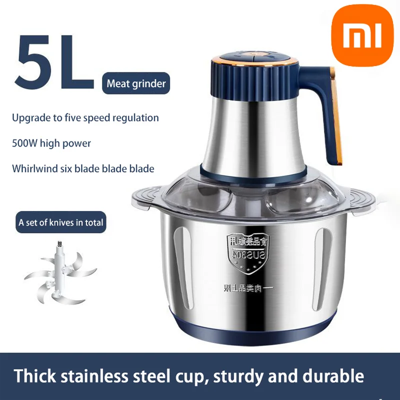 Xiaomi Multi-Function Stainless Steel Blender for Meat Fruits Veggies Food Processors Five-speed Kitchen Electric Meat Grinder