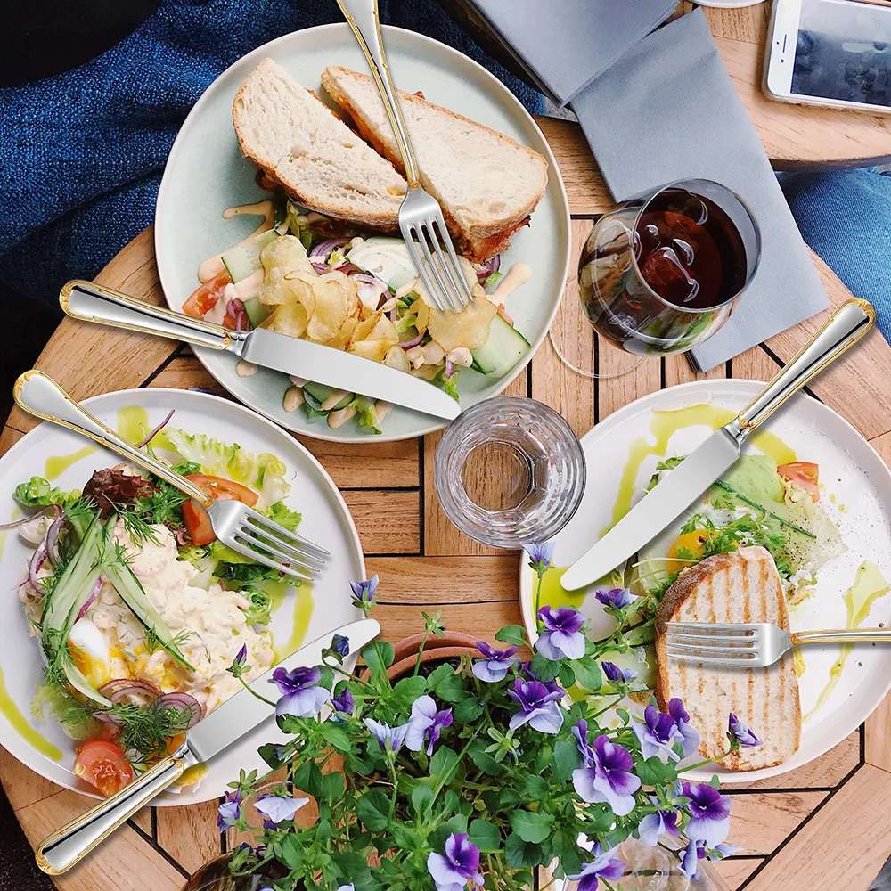 1/2 Pieces Fine Silverware Set Elegant Stainless Steel 18/10 Cutlery Mirror Polish For Hotel Wedding Party Gift Dishwasher Safe