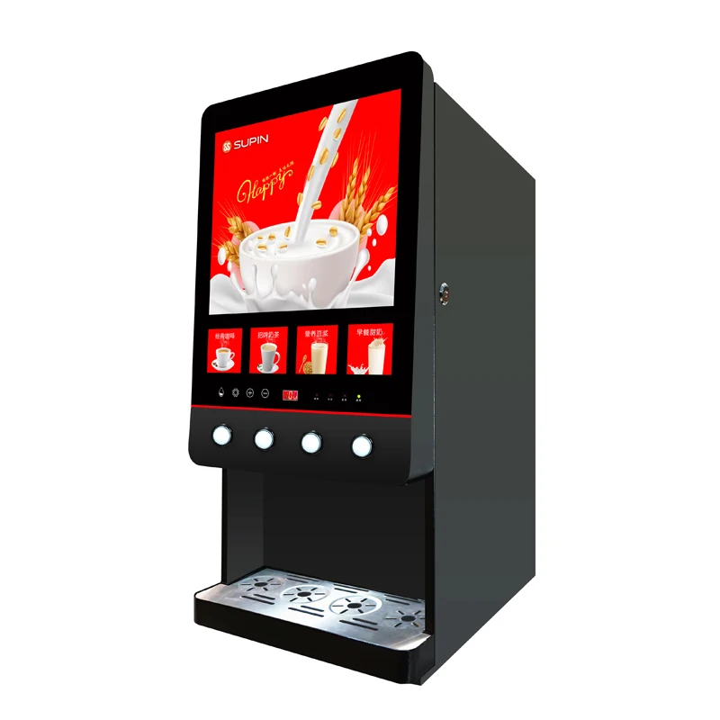 Four Flavors Instant Coffee Maker Commercial Milk Tea Vending Machine Fully Automatic Soy Milk Machine For Coffee Shop