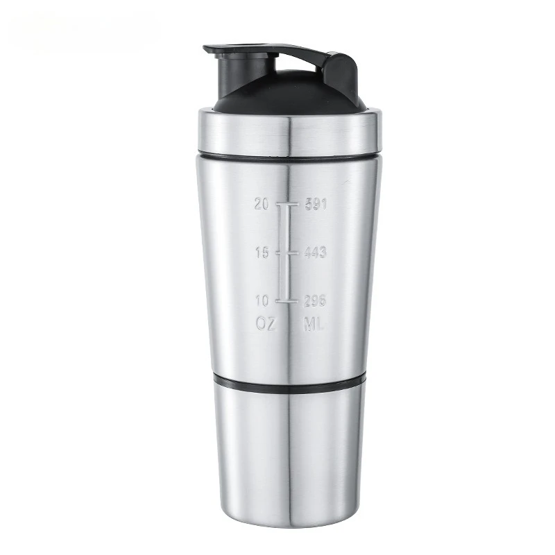 Stainless Steel Protein Shaker Cup Portable Fitness Sports Mug Nutrition Shakers Cup Water Bottles Water Cup Portable Shakers