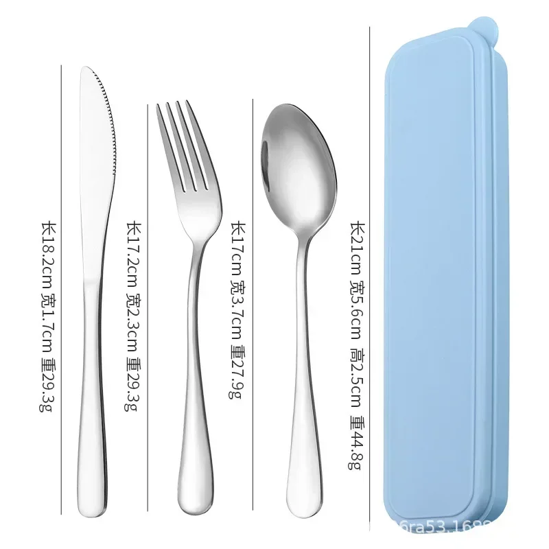Portable Stainless Steel Cutlery Suit with Storage Box Chopstick Fork Spoon Knife Travel Tableware Set Camping Cutlery