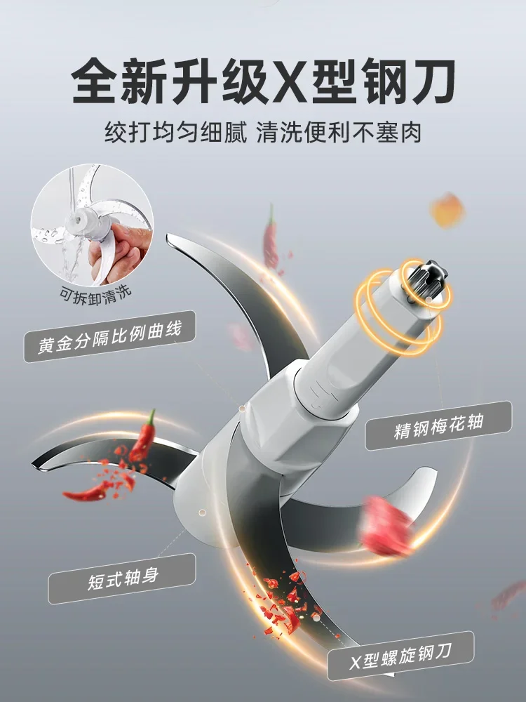 220V Bear Meat Grinder Stainless Steel Electric Automatic Multifunctional Home Food Processor AB