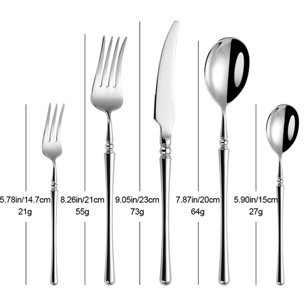 6/16/20/24/30Pcs Sliver Cutlery Set Stainless Steel 304 Tableware Wedding Gift Mirror Dinnerware Hotel Home Dinner Party Flatwar