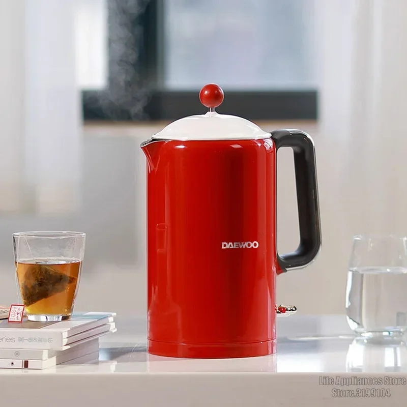 Daewoo Beautiful Electric Kettle Retro Smart Water Boiler For Home Office Hotel Kitchen Tea Coffee 304 Stainless Steel Liner