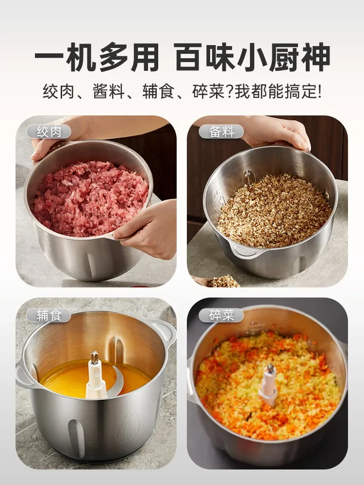 220V Bear Meat Grinder Stainless Steel Electric Automatic Multifunctional Home Food Processor AB