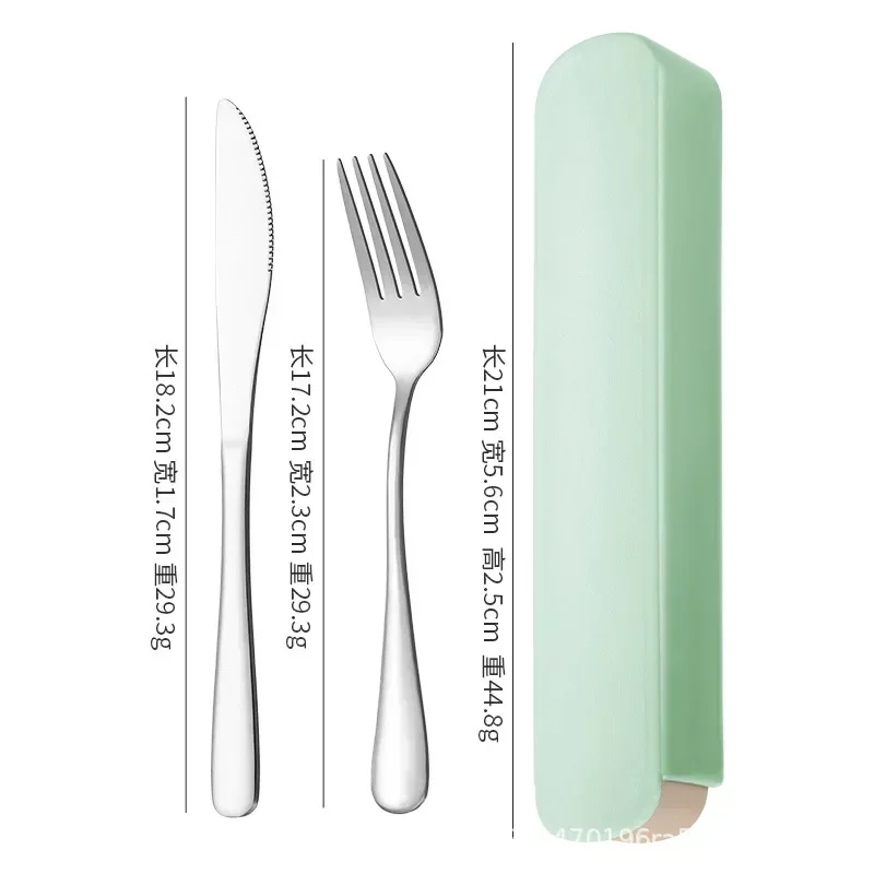 Portable Stainless Steel Cutlery Suit with Storage Box Chopstick Fork Spoon Knife Travel Tableware Set Camping Cutlery