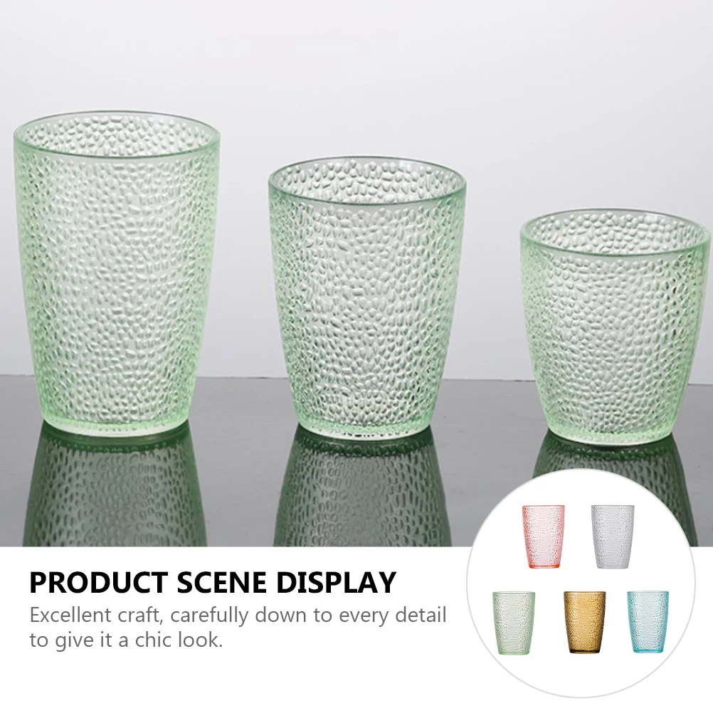5Pcs Frosted Acrylic Water Mug Stackable Beer Cup Cocktail Tumbler Drinking Glass Bar Party Cups High Temperature Resistant