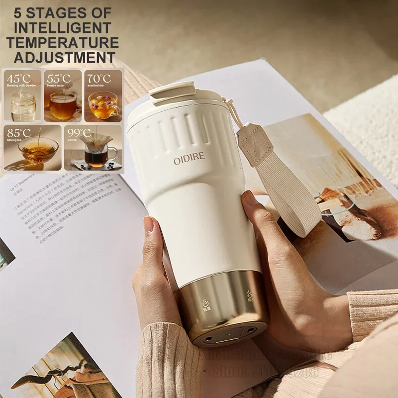 OIDIRE Travel Electric Kettle 400ML Portable Small Mini Tea Coffee Kettle Water Boiler, Water Heater Steel & Auto Shut-Off