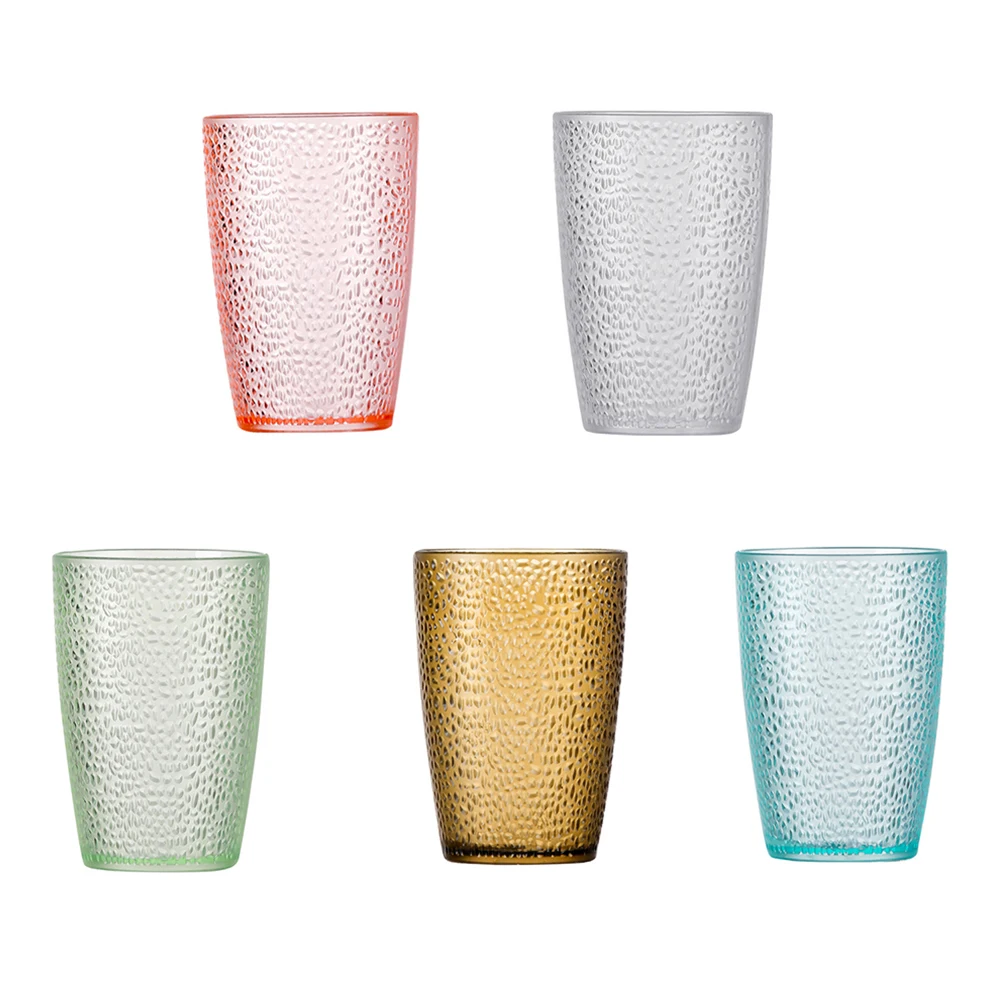 5Pcs Frosted Acrylic Water Mug Stackable Beer Cup Cocktail Tumbler Drinking Glass Bar Party Cups High Temperature Resistant