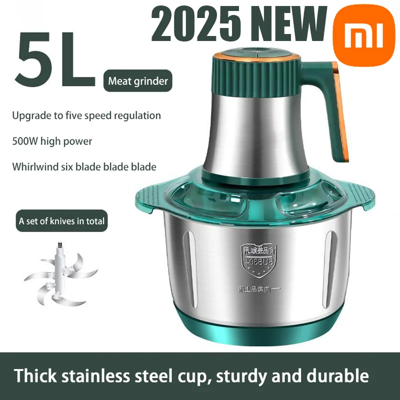 Xiaomi Multi-Function Stainless Steel Blender for Meat Fruits Veggies Food Processors Five-speed Kitchen Electric Meat Grinder