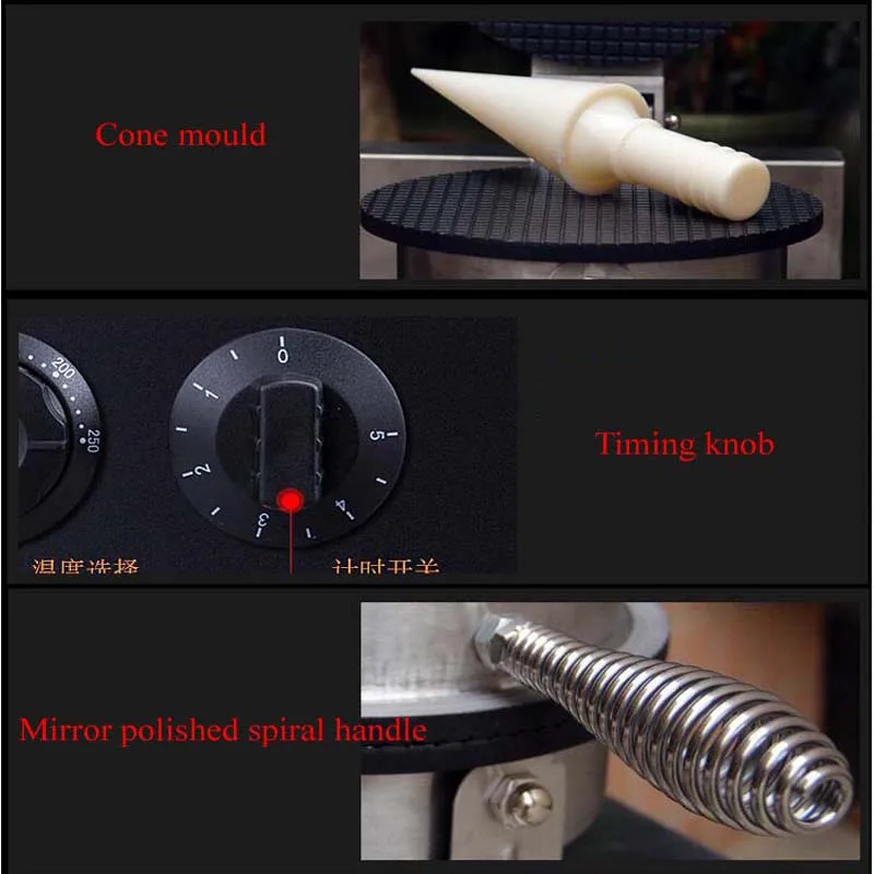 Commercial Double Round Waffle Maker Waffle Cone Bakery Maker Egg Roll Machine Crispy Egg Roll Machine SZ-498