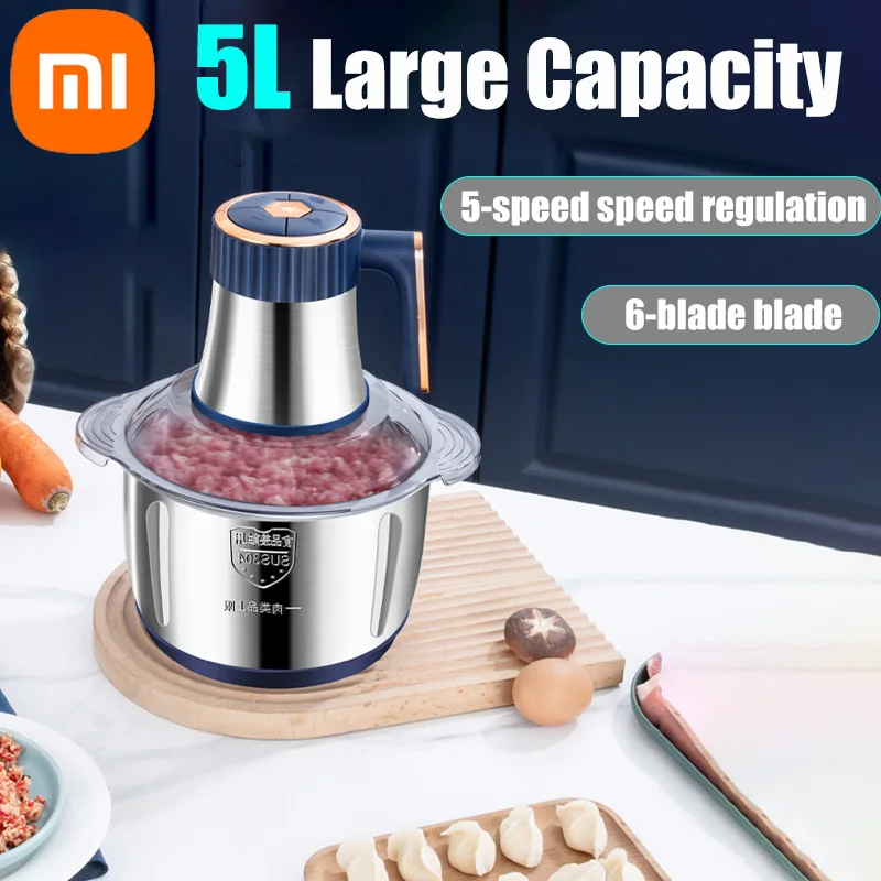 Xiaomi Multi-Function Stainless Steel Blender for Meat Fruits Veggies Food Processors Five-speed Kitchen Electric Meat Grinder