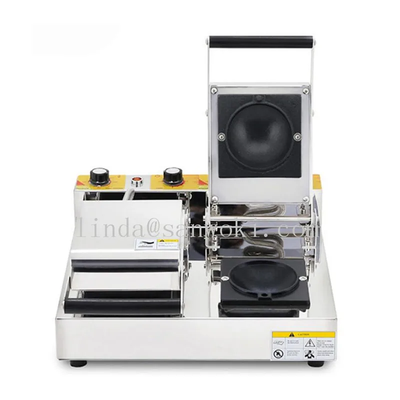 Electric double head sandwich doughnut maker machine commercial ice cream stuffing waffle maker machine breakfast machine