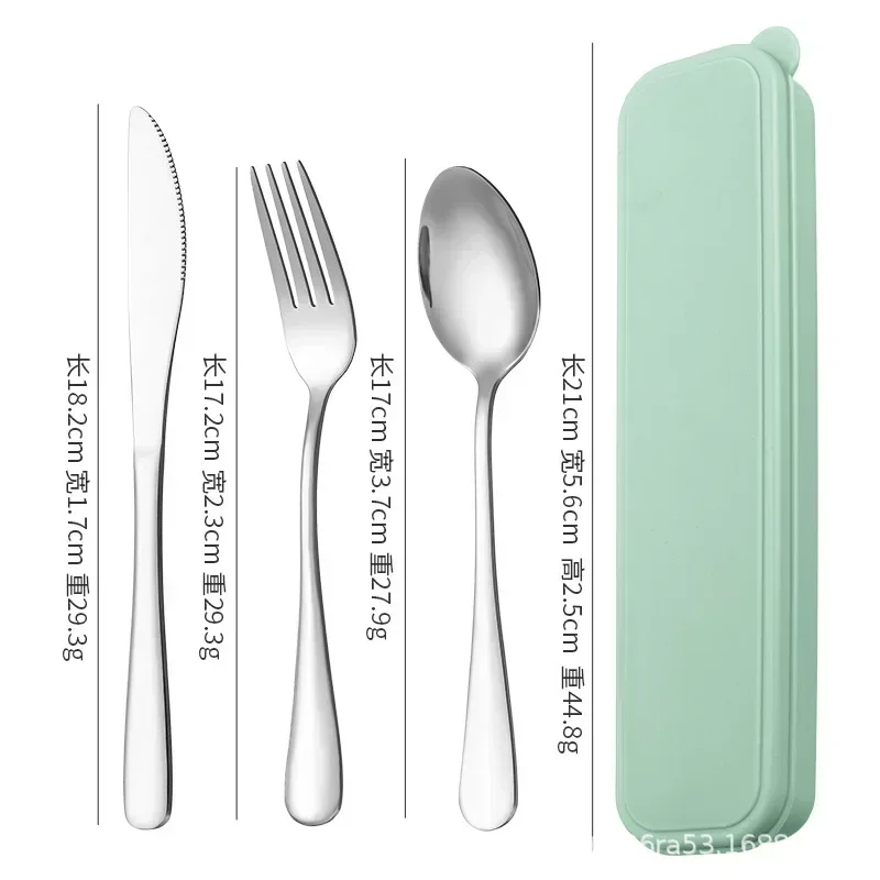 Portable Stainless Steel Cutlery Suit with Storage Box Chopstick Fork Spoon Knife Travel Tableware Set Camping Cutlery