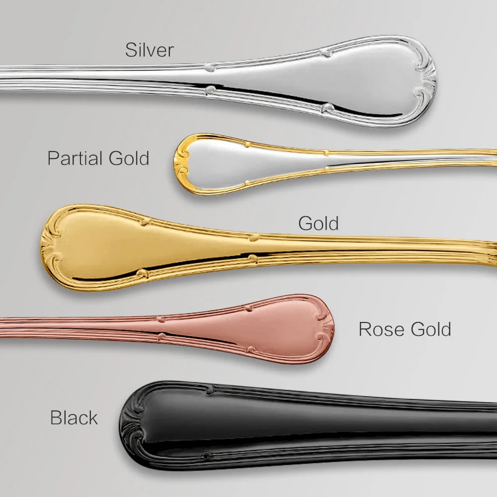 4/5/8/10/12/15/16/20/25 Piece Luxury Gold Accent Cutlery Set Stainless Steel Silverware Wedding Home Flatware Knife Fork Spoon