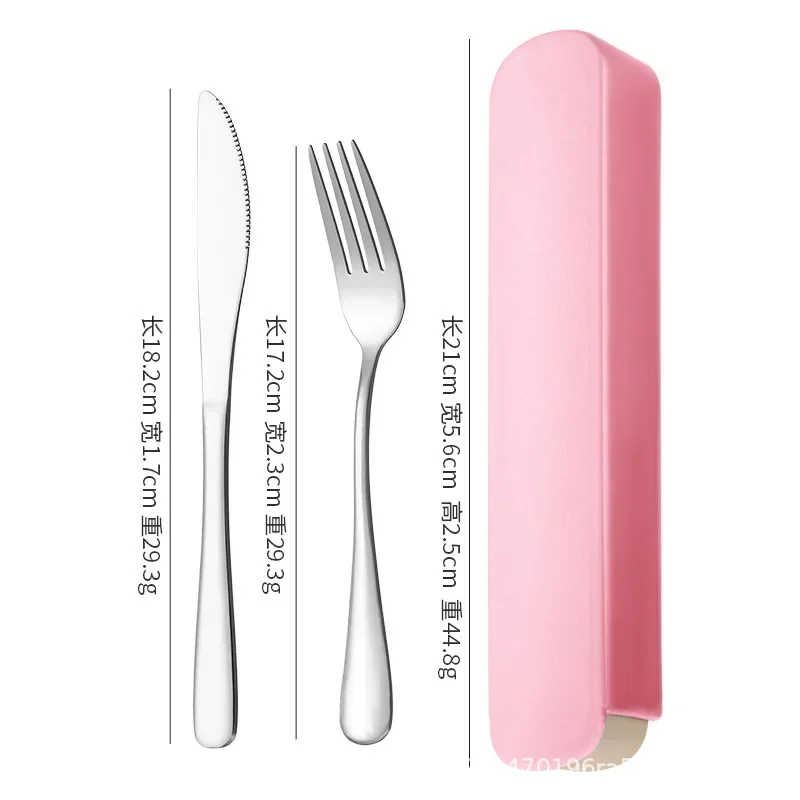 Portable Stainless Steel Cutlery Suit with Storage Box Chopstick Fork Spoon Knife Travel Tableware Set Camping Cutlery