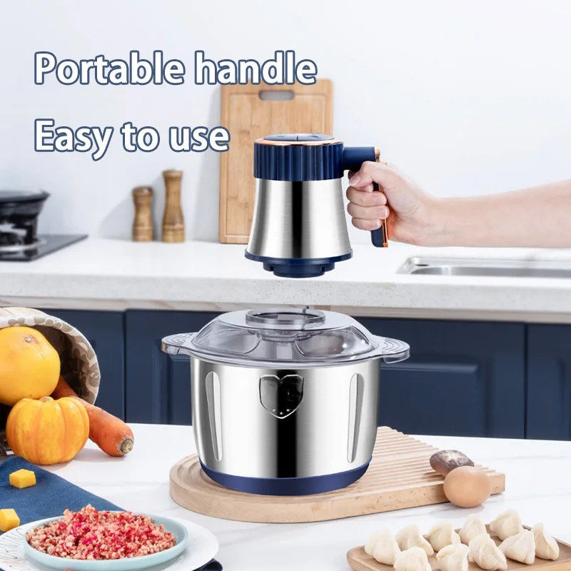 Xiaomi Multi-Function Stainless Steel Blender for Meat Fruits Veggies Food Processors Five-speed Kitchen Electric Meat Grinder