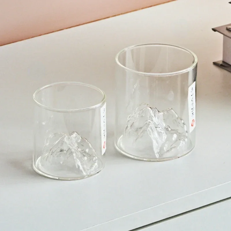 Small Transparent Glass Coffee Cup Mountain Glass Whisky Heat Resistant Tea Drink Milk Juice Cup Cups Drinking Glasses