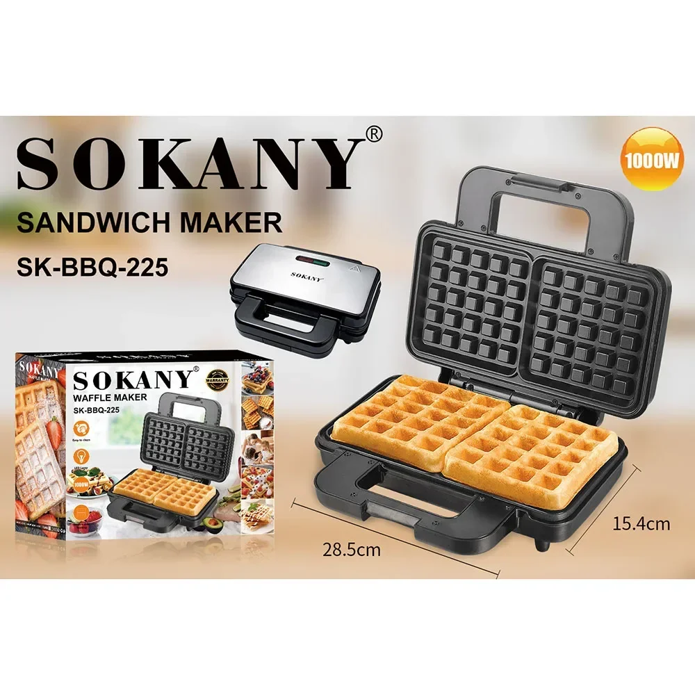Belgian Mini Waffle Maker, Fast Double Sided Heating, Make 2 Waffles At The Same Time, Perfect for Breakfast, Snacks, Burgers