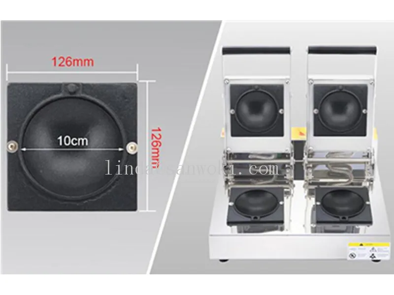 Electric double head sandwich doughnut maker machine commercial ice cream stuffing waffle maker machine breakfast machine