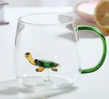 Cartoon Animal Shape Glass Home Cute High Borosilicate Glass Single Layer Cup Living Room with Guests Juice Cold Drink Cup Gift