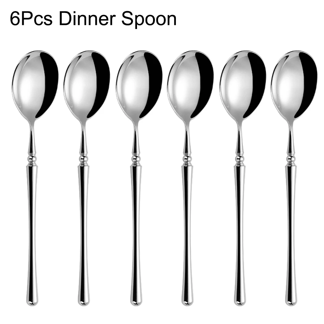 6/16/20/24/30Pcs Sliver Cutlery Set Stainless Steel 304 Tableware Wedding Gift Mirror Dinnerware Hotel Home Dinner Party Flatwar