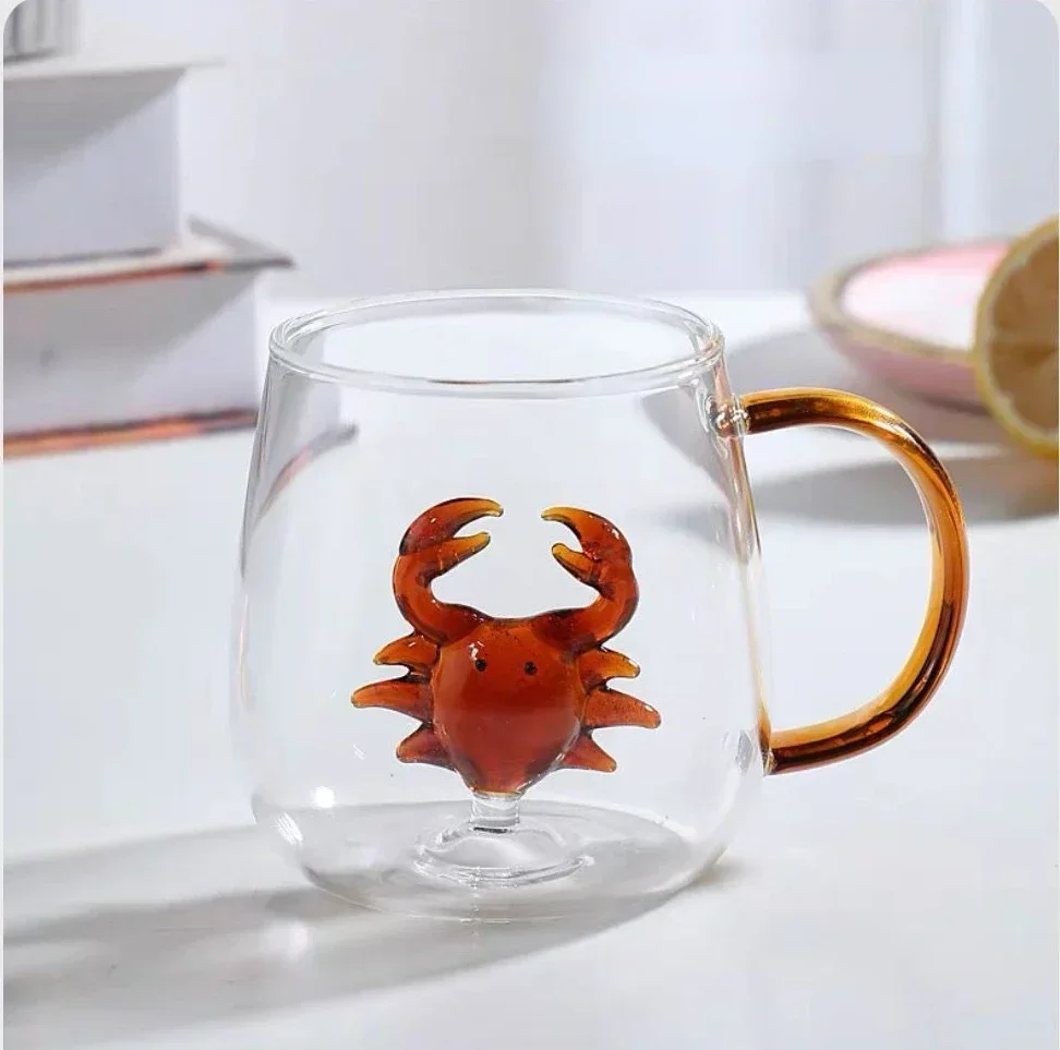 Cartoon Animal Shape Glass Home Cute High Borosilicate Glass Single Layer Cup Living Room with Guests Juice Cold Drink Cup Gift