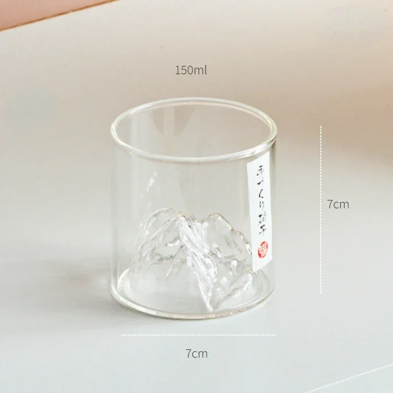 Small Transparent Glass Coffee Cup Mountain Glass Whisky Heat Resistant Tea Drink Milk Juice Cup Cups Drinking Glasses