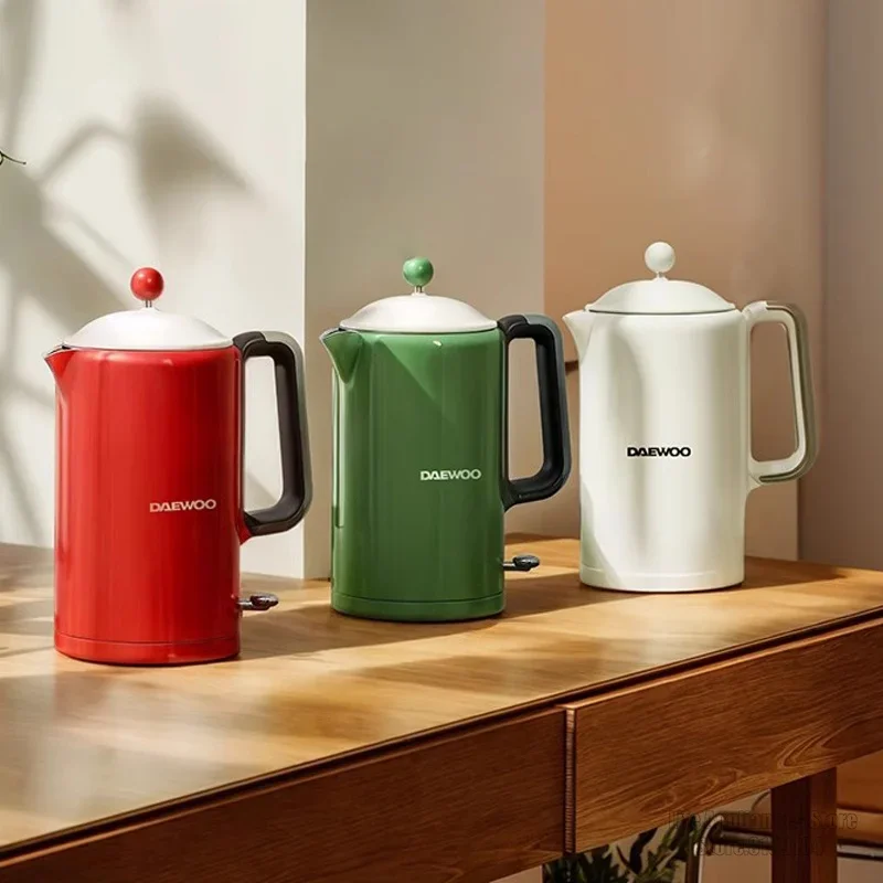 Daewoo Beautiful Electric Kettle Retro Smart Water Boiler For Home Office Hotel Kitchen Tea Coffee 304 Stainless Steel Liner