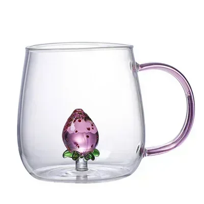 Cartoon Animal Shape Glass Home Cute High Borosilicate Glass Single Layer Cup Living Room with Guests Juice Cold Drink Cup Gift
