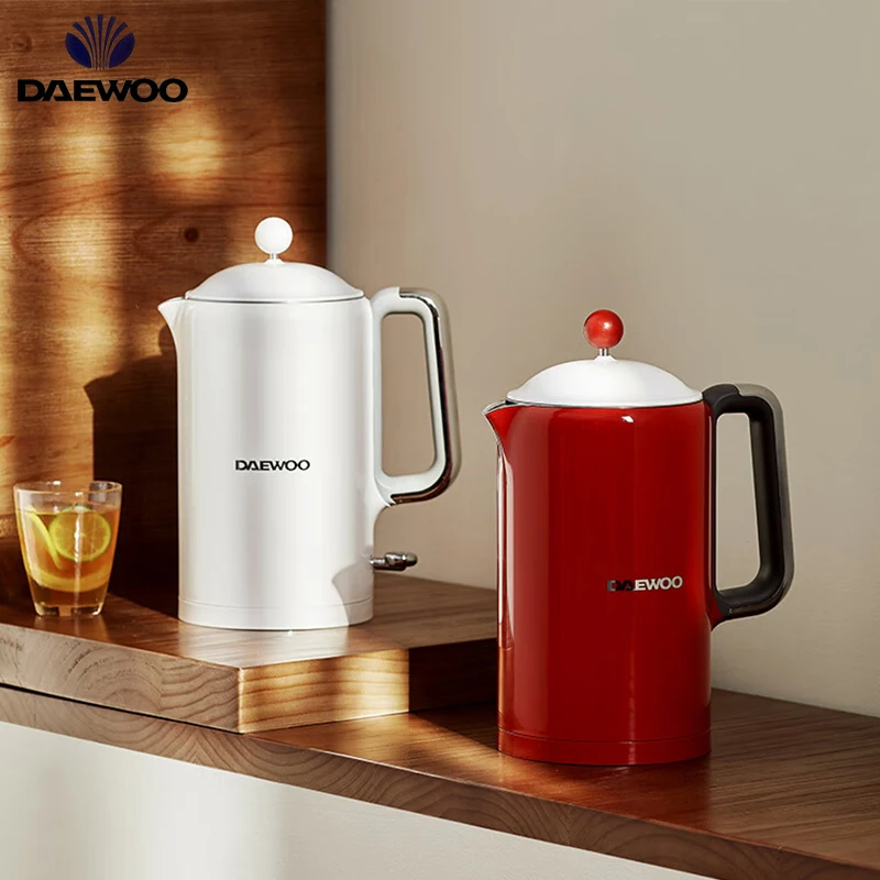 Daewoo Beautiful Electric Kettle Retro Smart Water Boiler For Home Office Hotel Kitchen Tea Coffee 304 Stainless Steel Liner