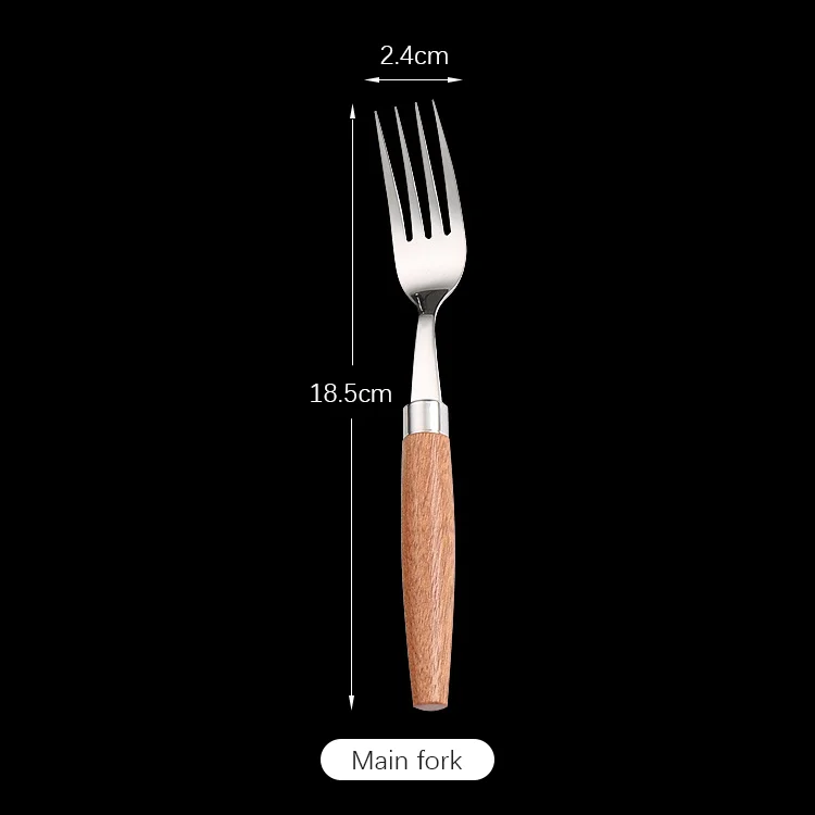 Fypo Stainless Steel Cutlery Set Wooden handle Dinnerware Set Knife Fork Spoon Tableware Flatware Kitchenware Kitchen utensil
