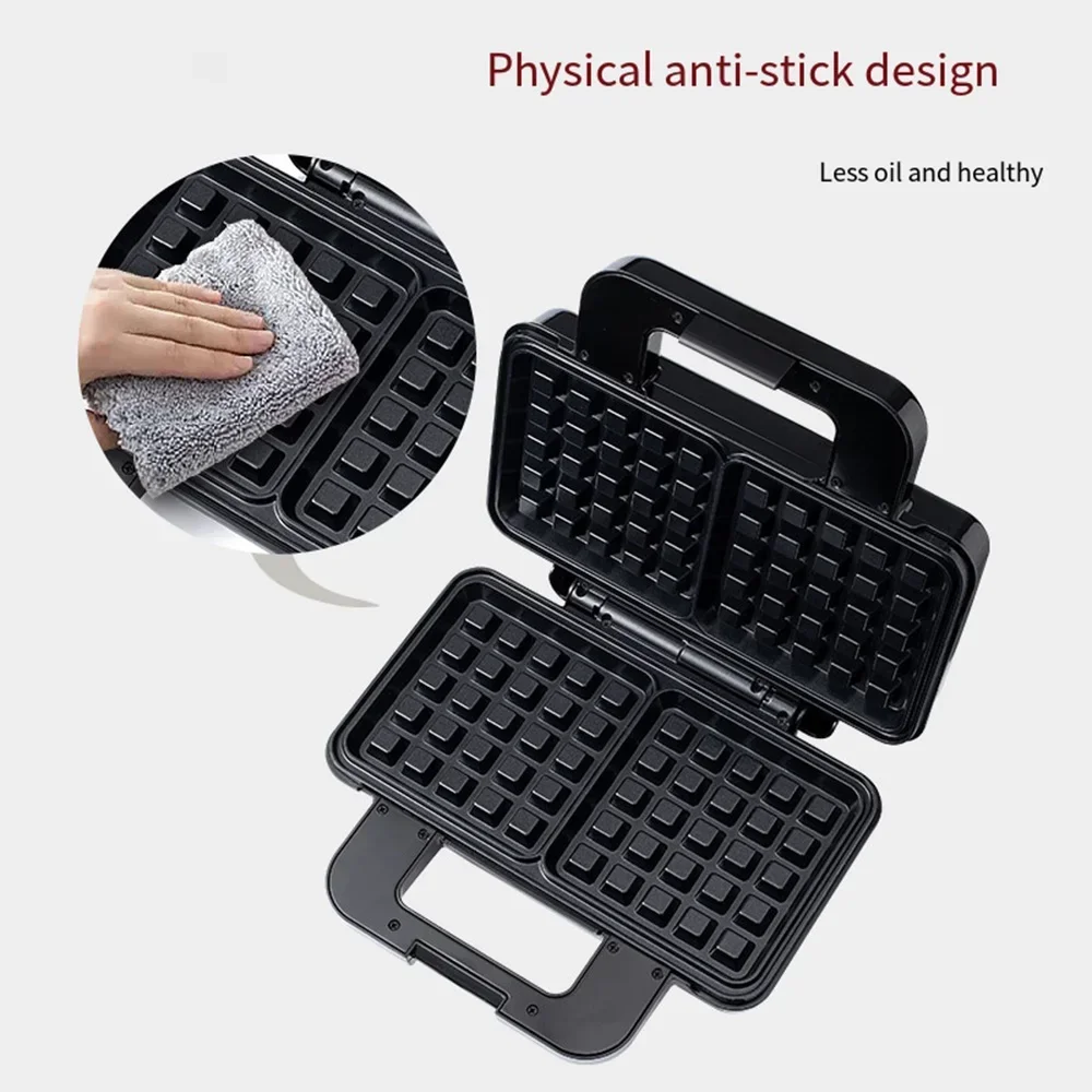 Belgian Mini Waffle Maker, Fast Double Sided Heating, Make 2 Waffles At The Same Time, Perfect for Breakfast, Snacks, Burgers