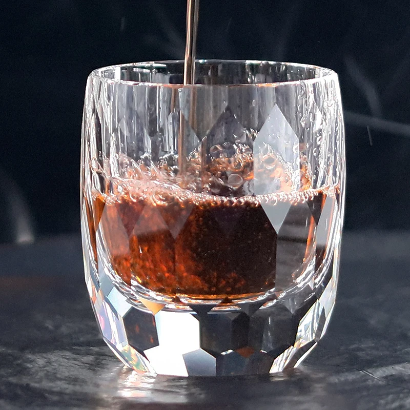 7 oz 200 ml Luxury K9 Clear Crystal Rock Glass Tumbler With Hand Engraved Honeycomb Pattern