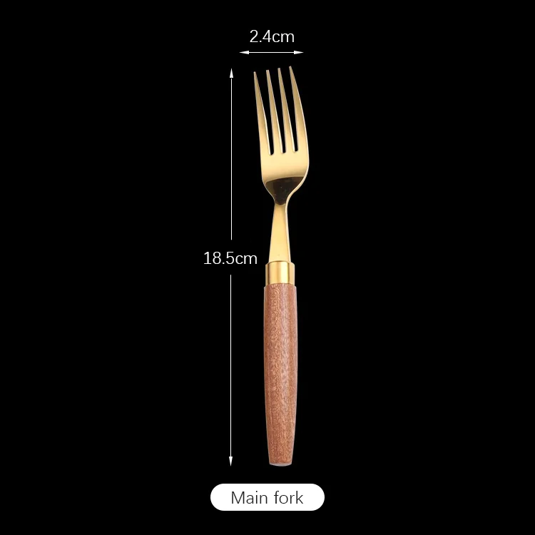 Fypo Stainless Steel Cutlery Set Wooden handle Dinnerware Set Knife Fork Spoon Tableware Flatware Kitchenware Kitchen utensil
