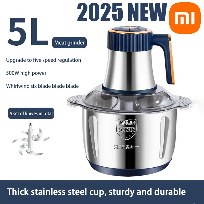 Xiaomi Multi-Function Stainless Steel Blender for Meat Fruits Veggies Food Processors Five-speed Kitchen Electric Meat Grinder
