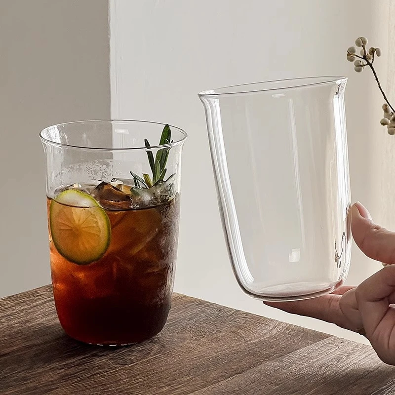 2/4/6pcs Glass Cups INS style Cold Coffee Mug Creative Ice Juice Cocktail Drinking Cup Drinkware Water Wine Glass Bottle Beer Mu