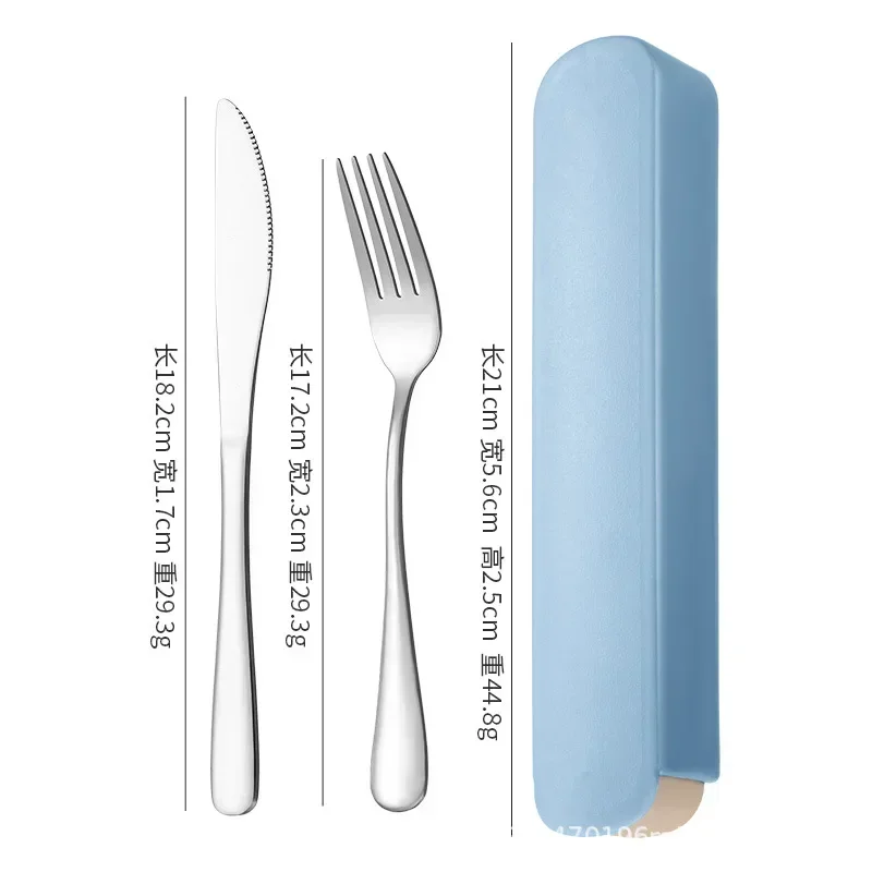 Portable Stainless Steel Cutlery Suit with Storage Box Chopstick Fork Spoon Knife Travel Tableware Set Camping Cutlery