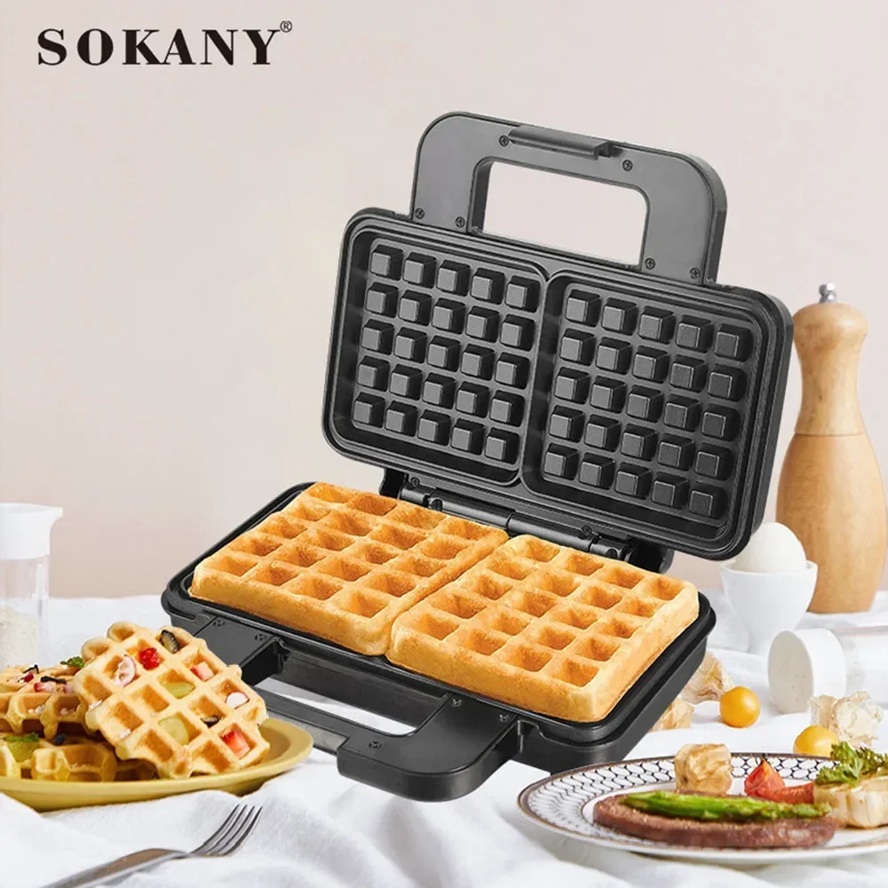 Belgian Mini Waffle Maker, Fast Double Sided Heating, Make 2 Waffles At The Same Time, Perfect for Breakfast, Snacks, Burgers