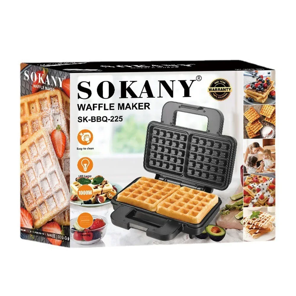 Belgian Mini Waffle Maker, Fast Double Sided Heating, Make 2 Waffles At The Same Time, Perfect for Breakfast, Snacks, Burgers