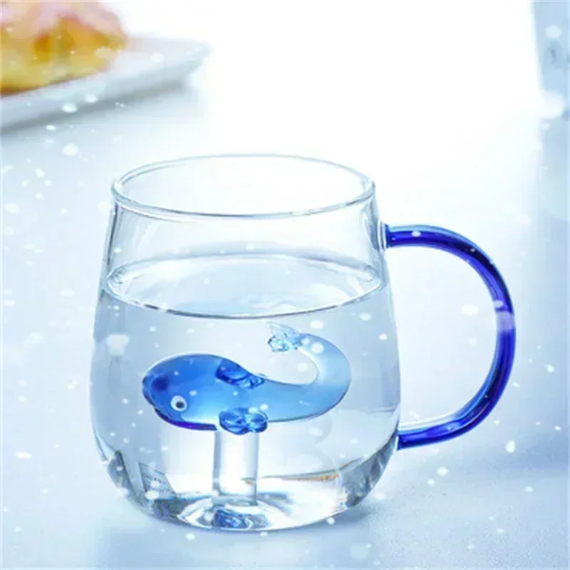 Cartoon Animal Shape Glass Home Cute High Borosilicate Glass Single Layer Cup Living Room with Guests Juice Cold Drink Cup Gift