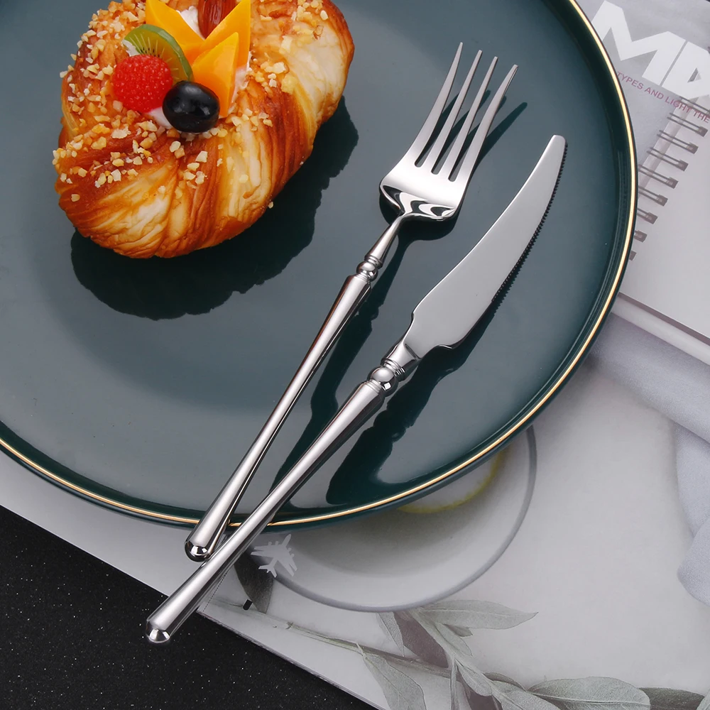 6/16/20/24/30Pcs Sliver Cutlery Set Stainless Steel 304 Tableware Wedding Gift Mirror Dinnerware Hotel Home Dinner Party Flatwar