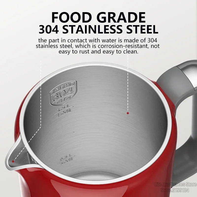 Daewoo Beautiful Electric Kettle Retro Smart Water Boiler For Home Office Hotel Kitchen Tea Coffee 304 Stainless Steel Liner