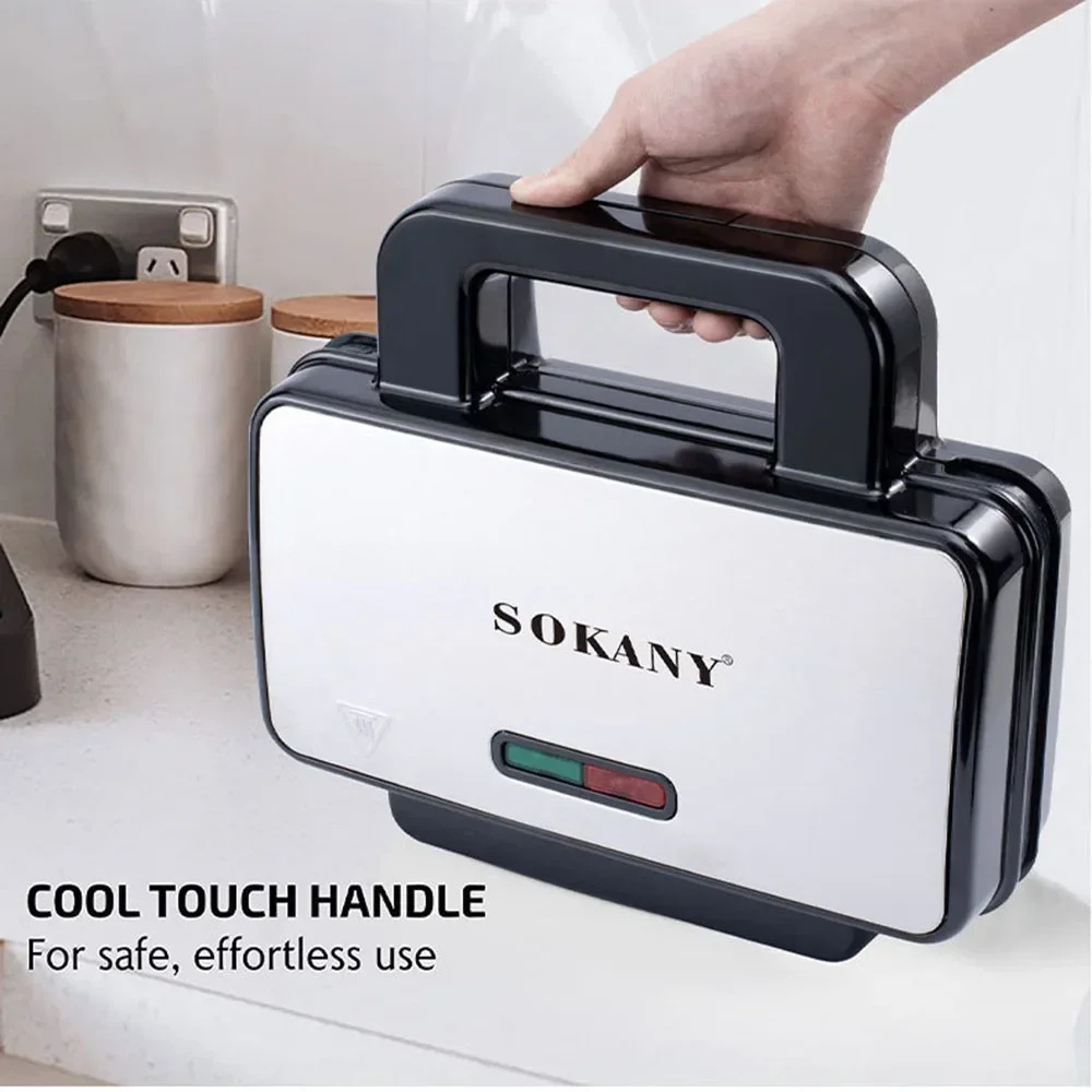 Belgian Mini Waffle Maker, Fast Double Sided Heating, Make 2 Waffles At The Same Time, Perfect for Breakfast, Snacks, Burgers