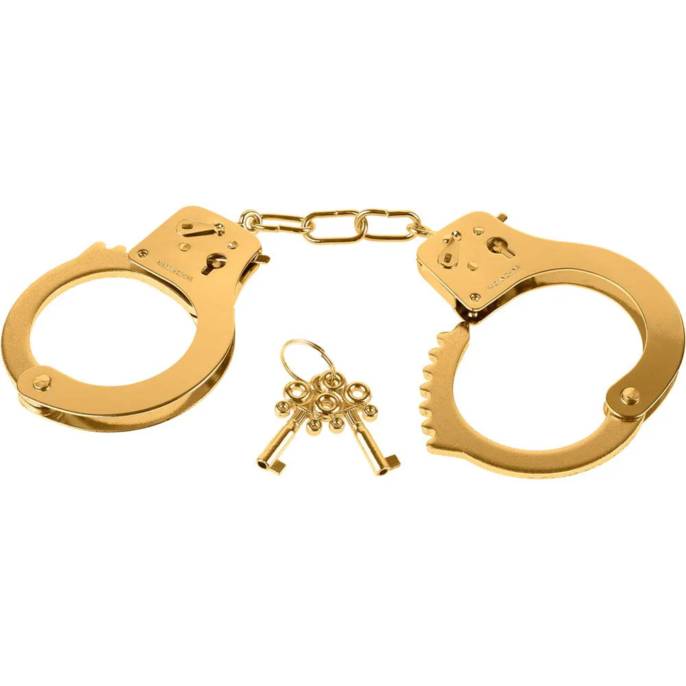 Pipedream Fetish Fantasy Gold Metal Cuffs Handcuffs Wrist Restraints