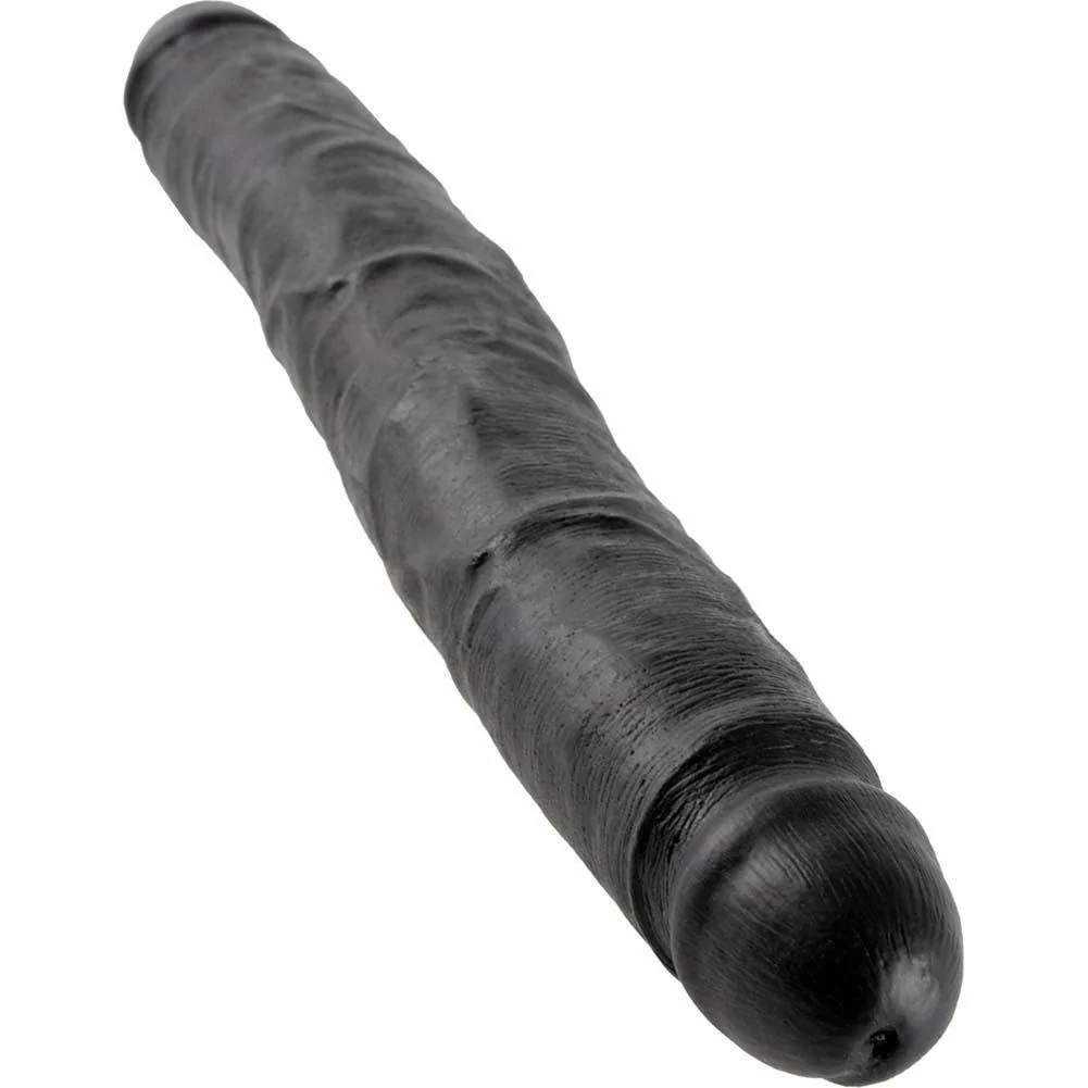 Pipedream King Cock Slim Realistic Double Dildo 12 inch Black