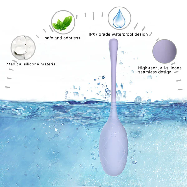 Winyi KITTY Silicone Rechargeable Love Egg Vibrator with Remote Control Purple