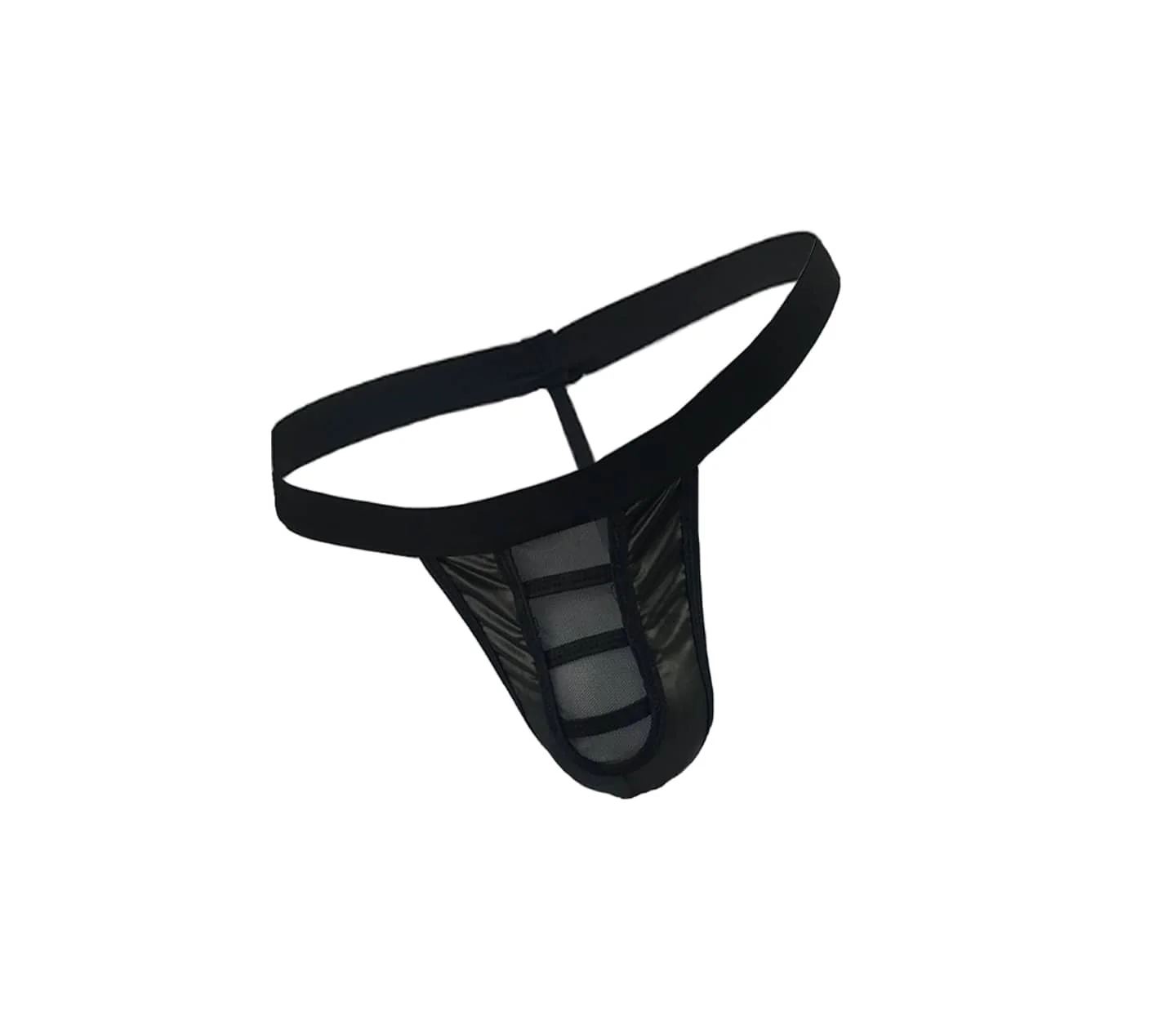 Mens wet look g-string with peek-a-boo detail. L/XL